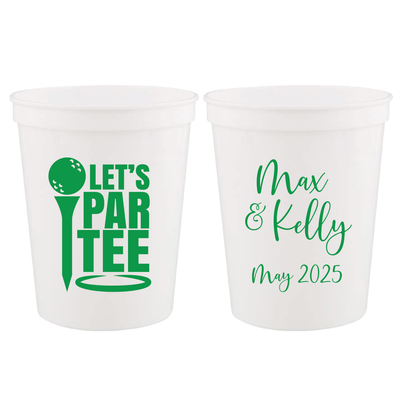 Let’s Par-Tee Wedding Stadium Cups