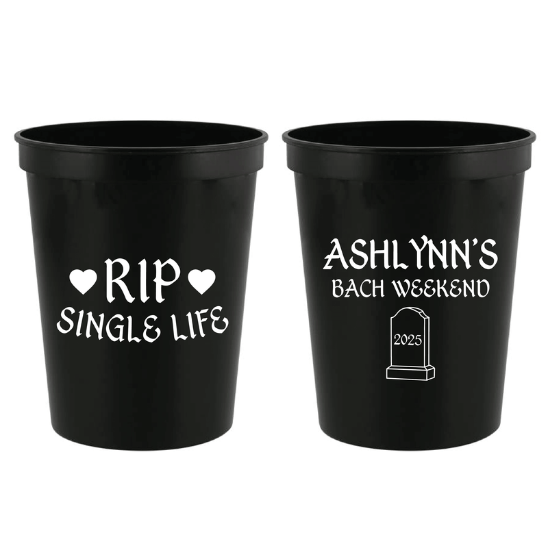 RIP Single Life Personalized Stadium Cups