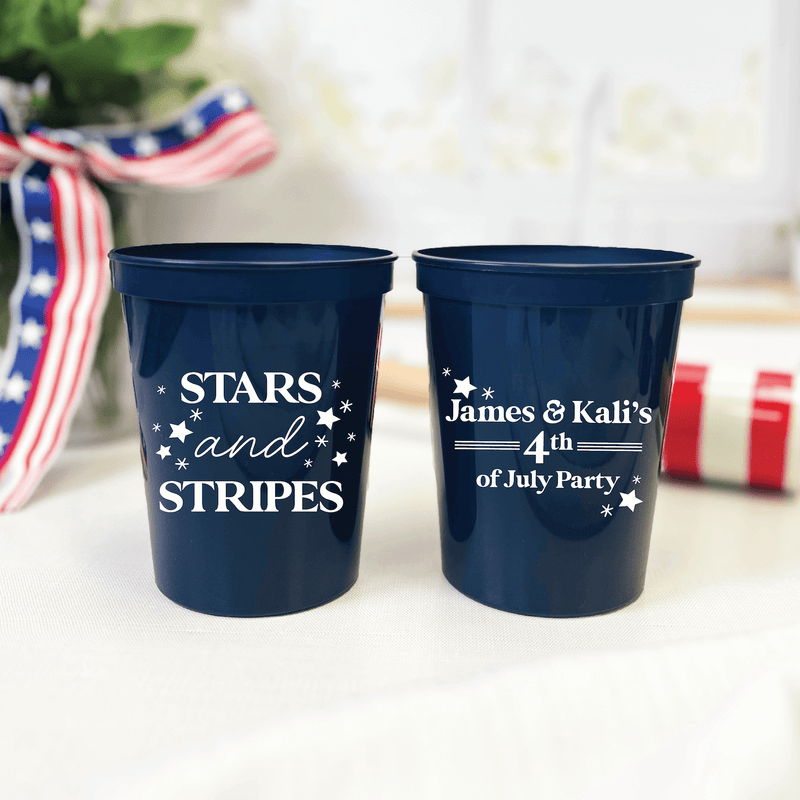Stars and Stripes Personalized Stadium Cups