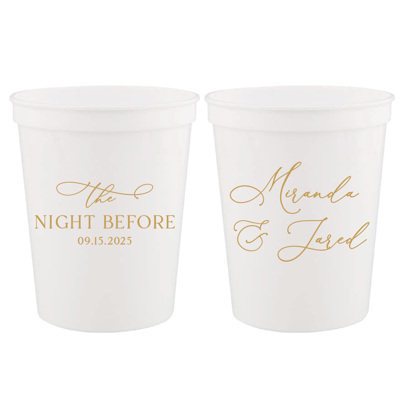 The Night Before Rehearsal Dinner Wedding Stadium Cups