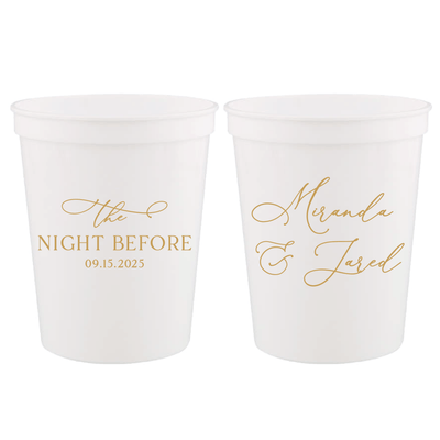 The Night Before Rehearsal Dinner Wedding Stadium Cups