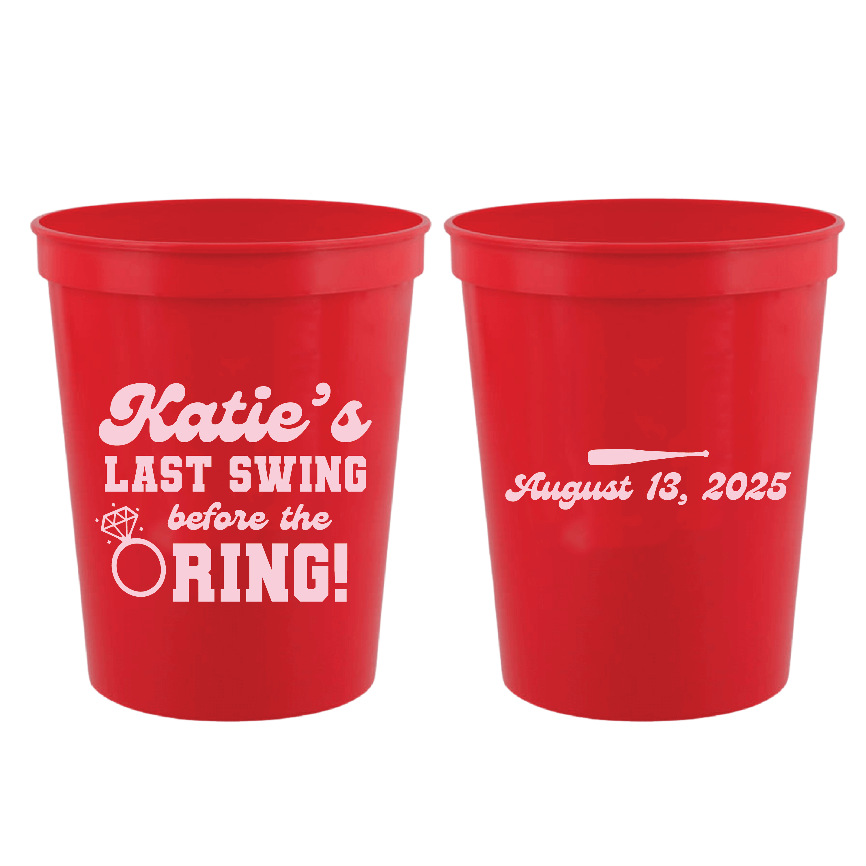 Last Swing Before the Ring Bachelorette Stadium Cups