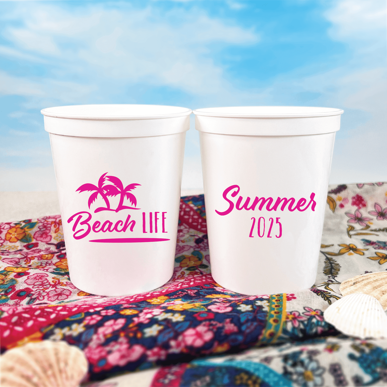 Beach Life Vibes Stadium Cups