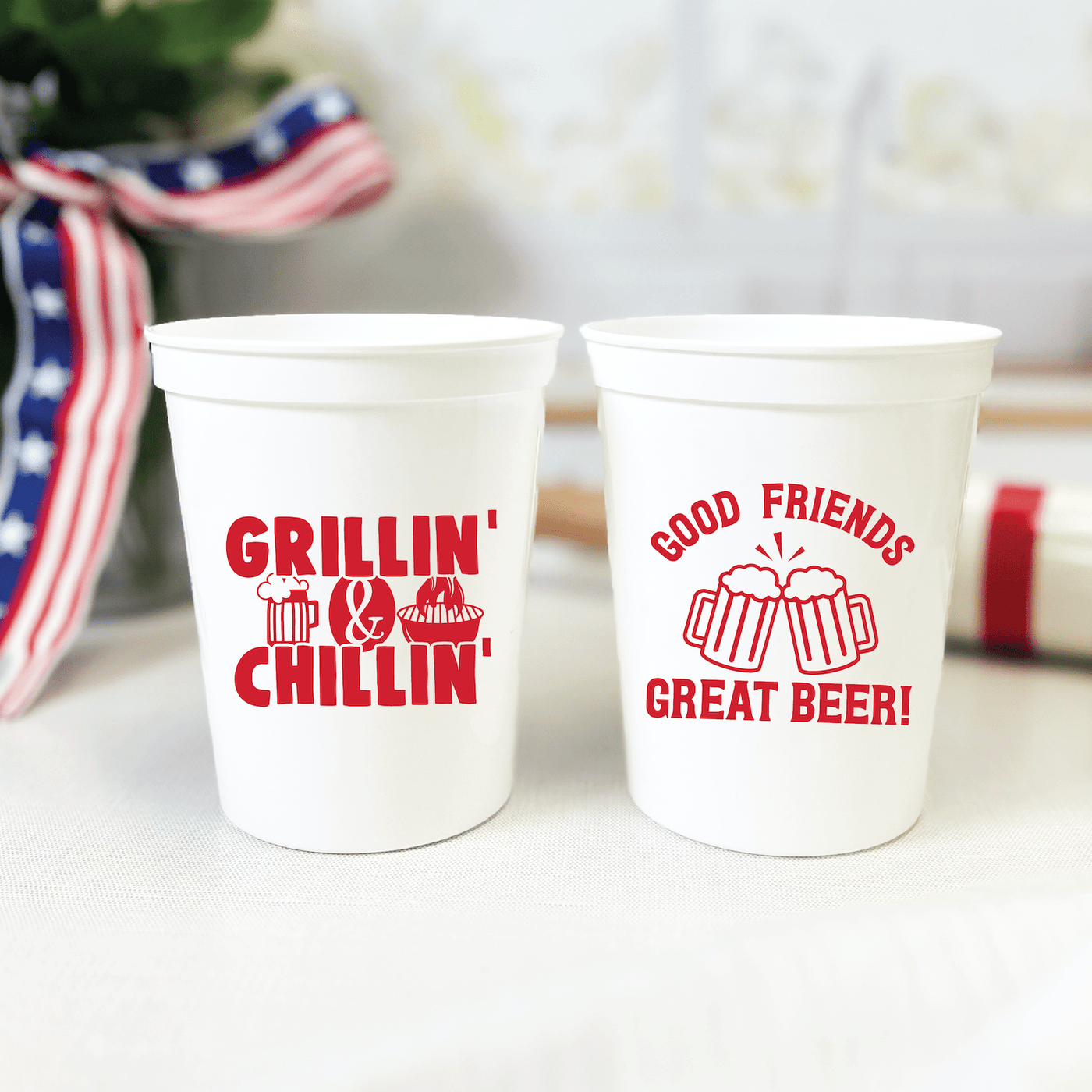 Grillin' & Chillin' Summer Party Stadium Cups