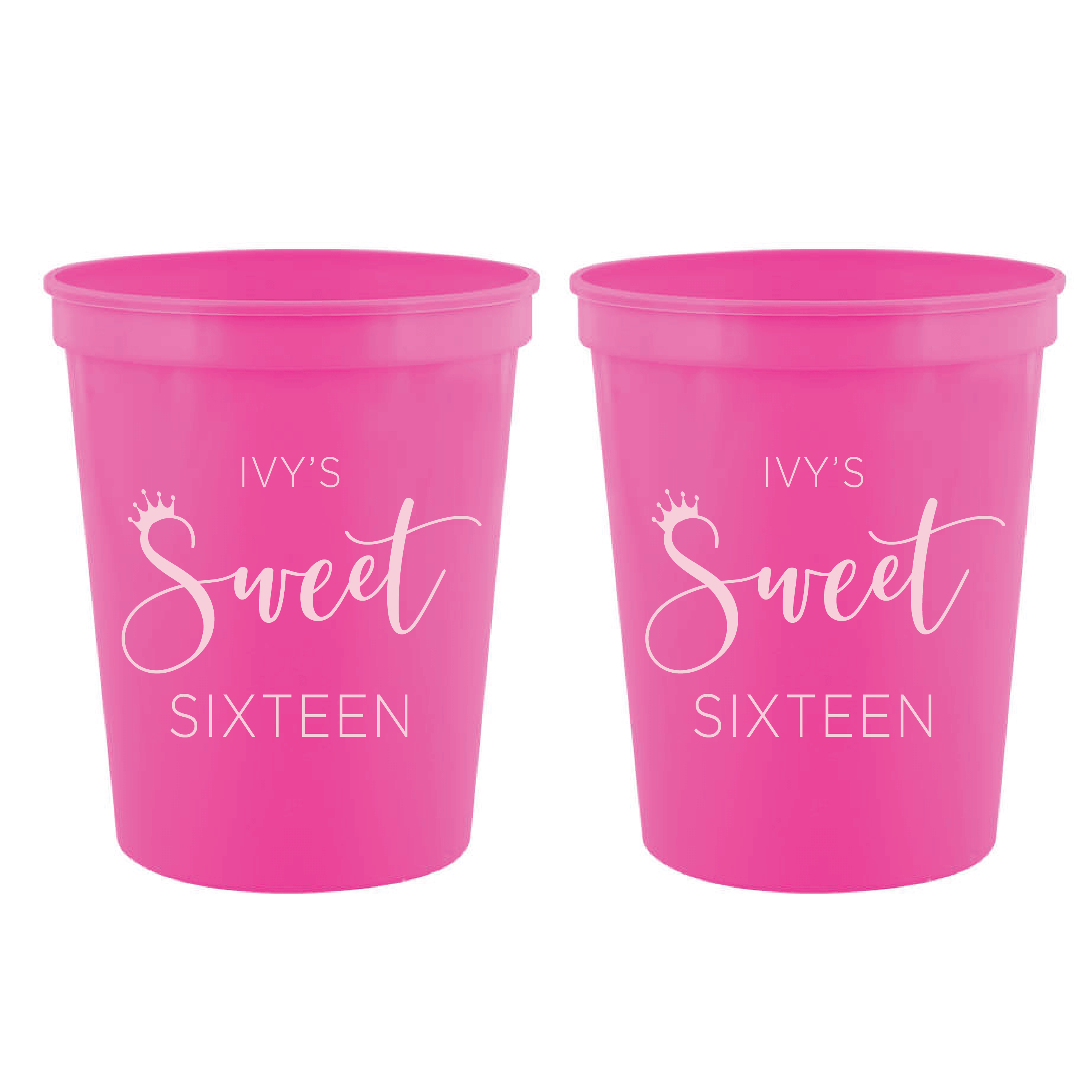 Royal Sweet Sixteen Birthday Stadium Party Cups