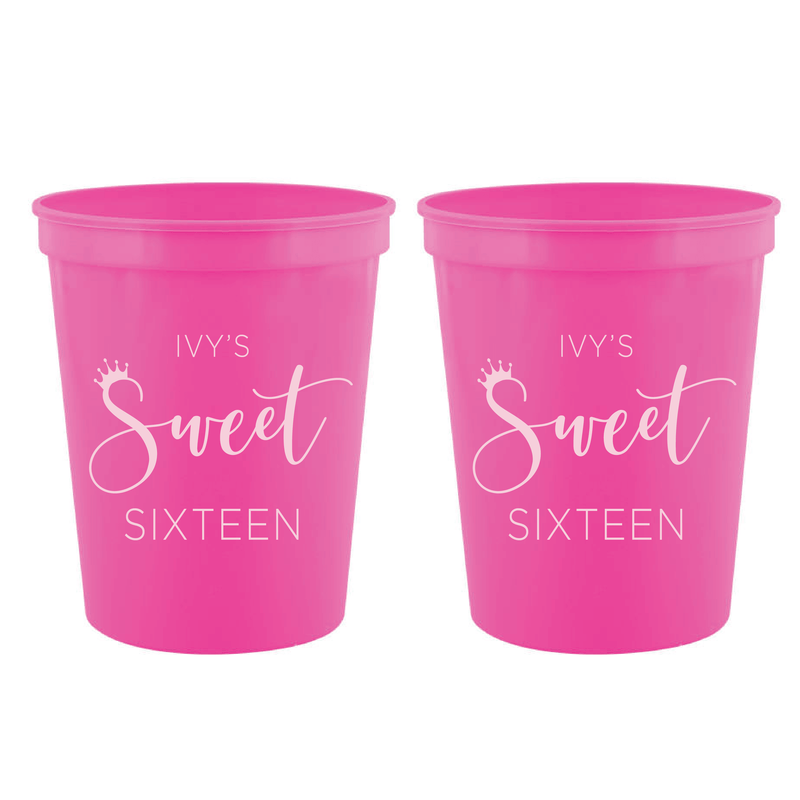 Royal Sweet Sixteen Birthday Stadium Party Cups