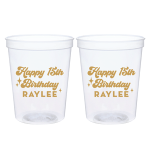 Retro Teen Birthday Bash Stadium Party Cups