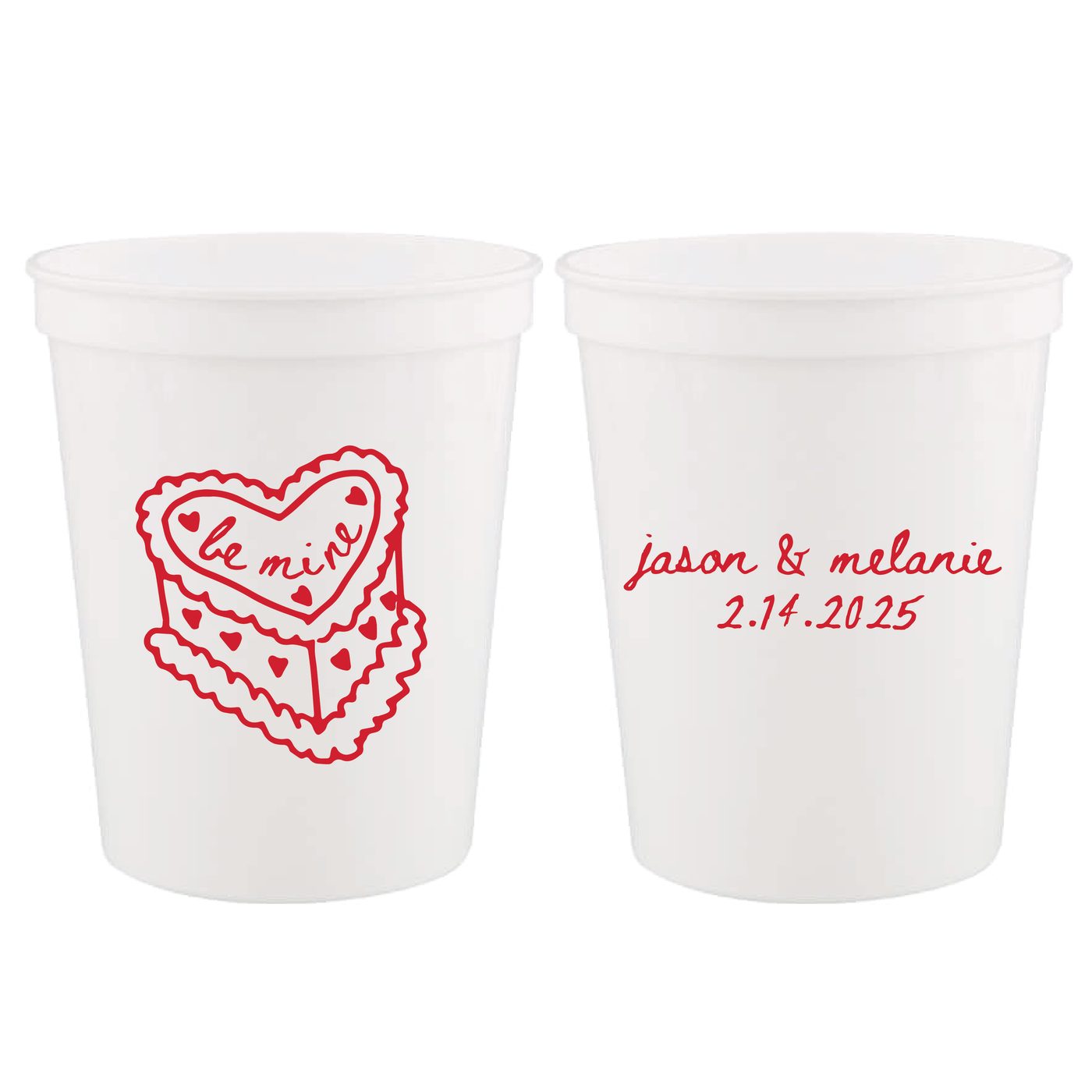 Be Mine Valentine Wedding Stadium Cups