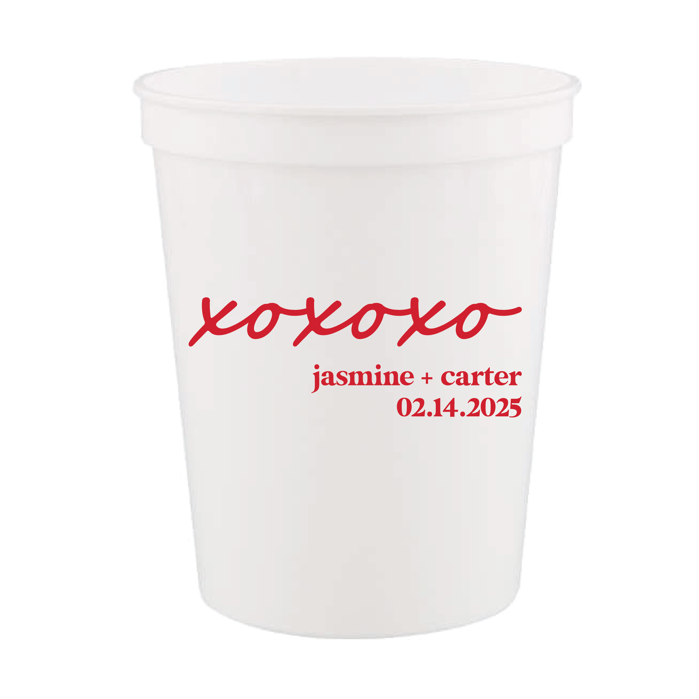 XoXo Valentine Wedding Stadium Cups