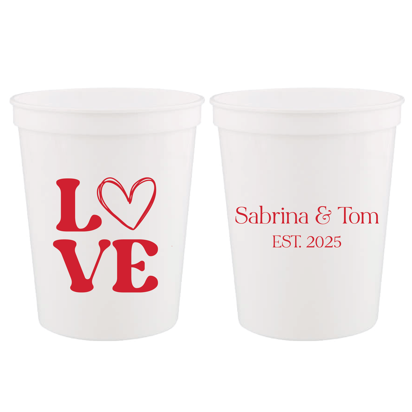 Love Valentine Wedding Stadium Cups