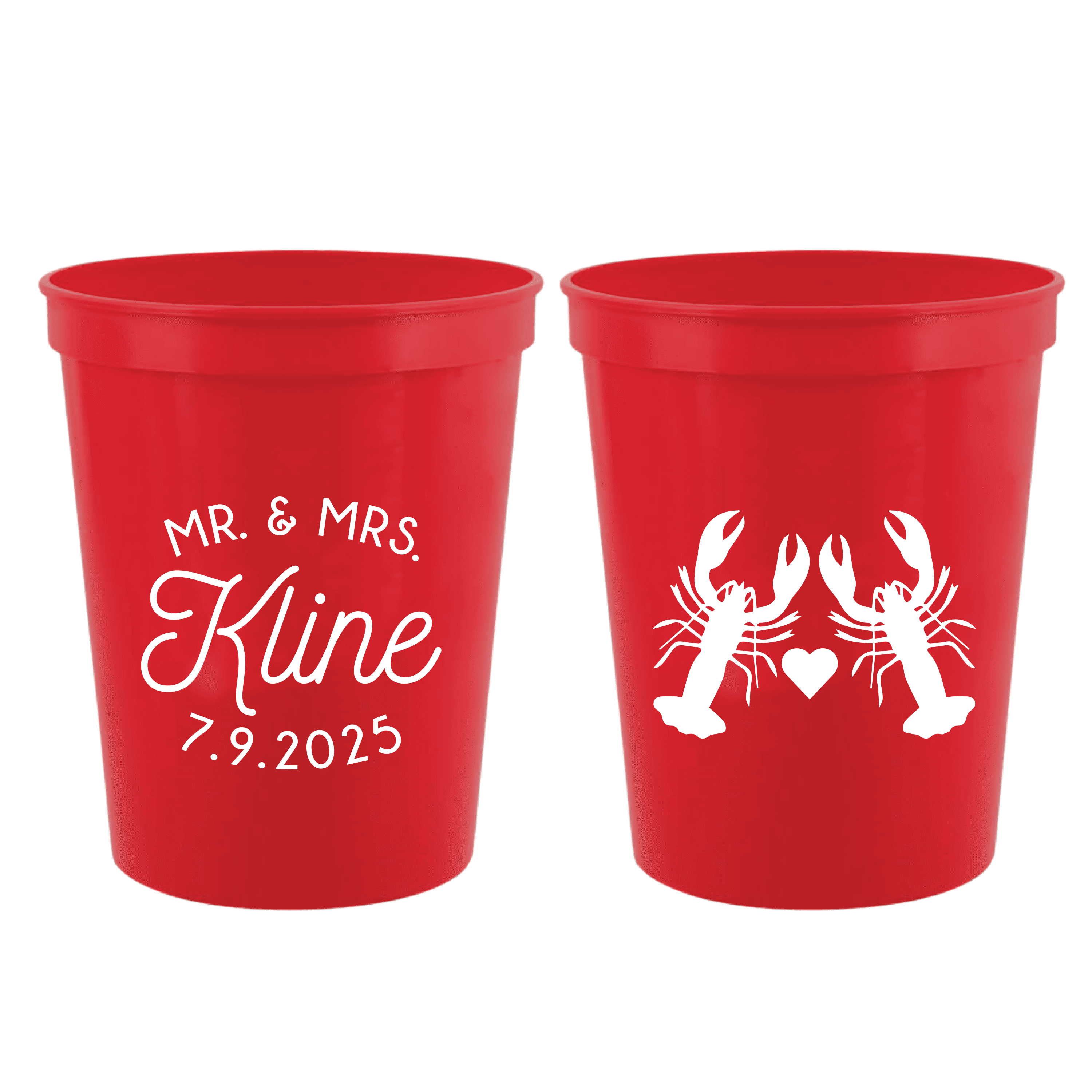 Personalized Lobster Wedding Stadium Cups