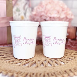 Champagne Doodle Wedding Stadium Cups