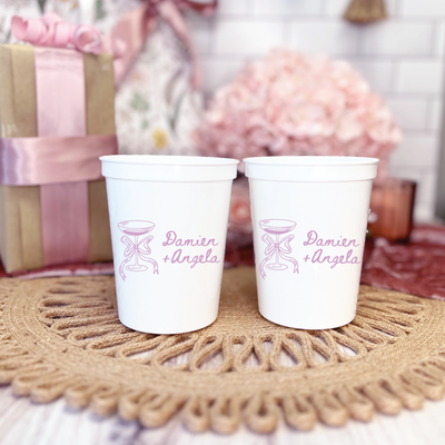 Champagne Doodle Wedding Stadium Cups