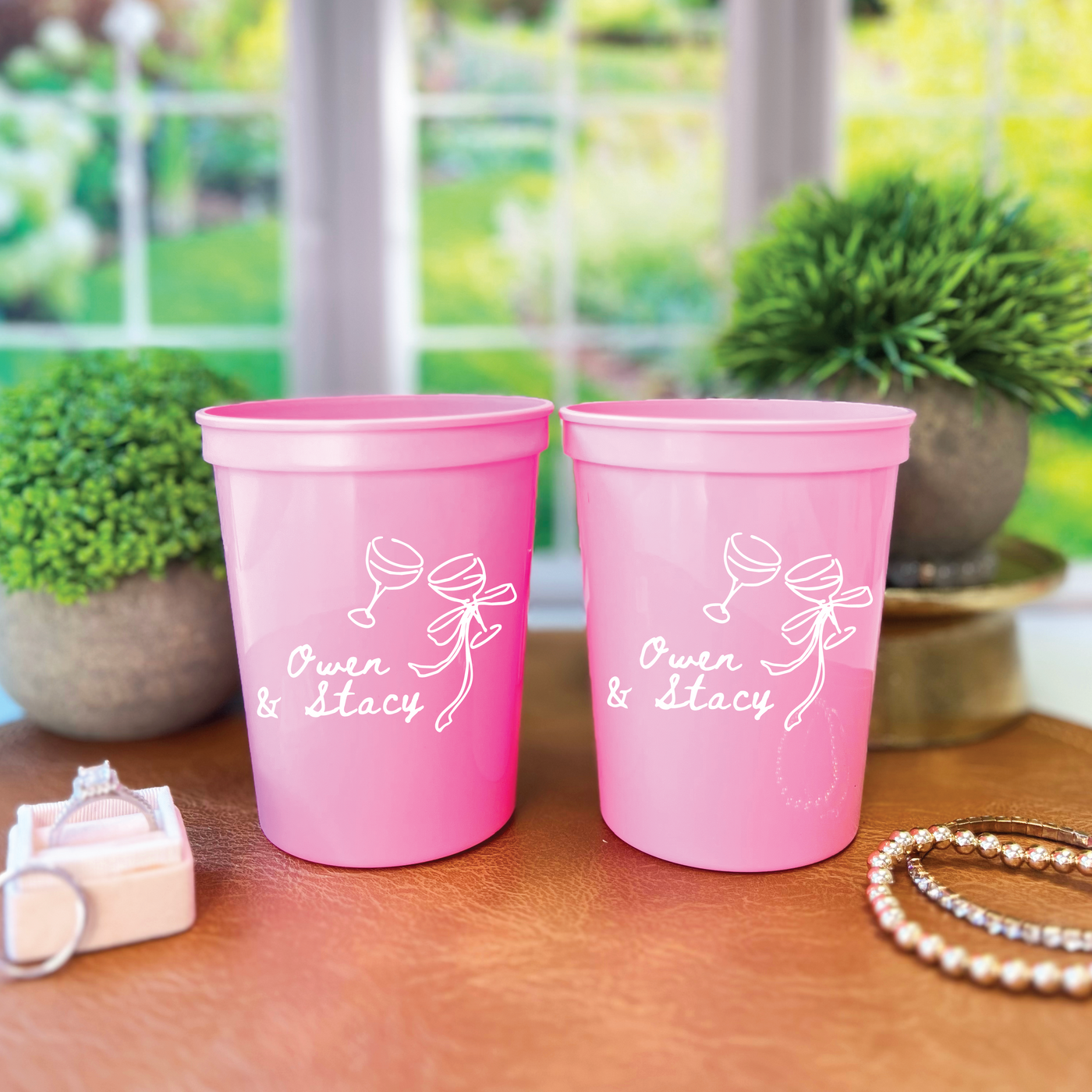 Cheers Personalized Wedding Stadium Cups