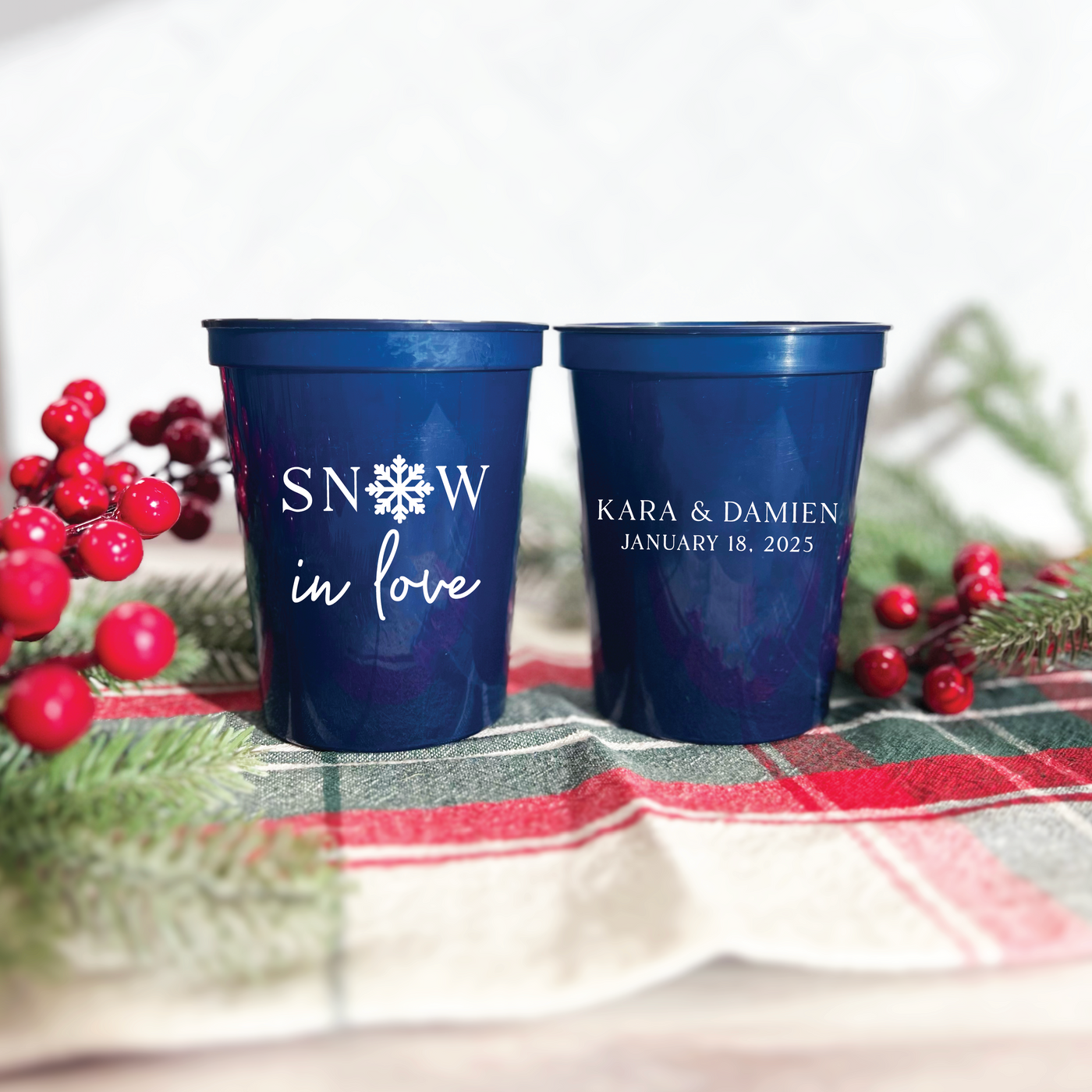 Snow In Love Wedding Stadium Cups