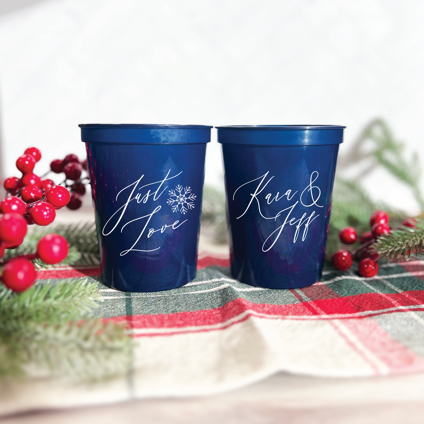 Just Love Personalized Wedding Stadium Cups