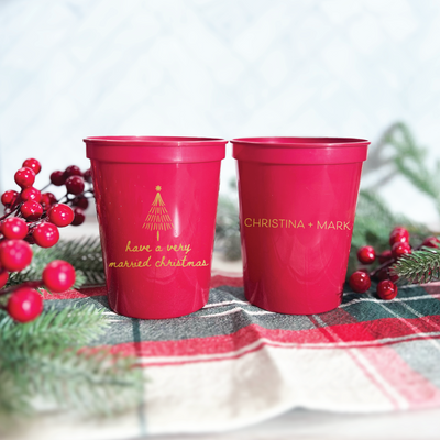 Have A Very Married Christmas Wedding Stadium Cups