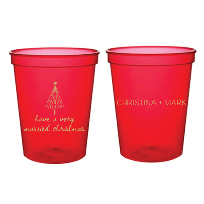 Have A Very Married Christmas Wedding Stadium Cups