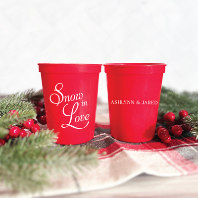 Snow In Love Personalized Wedding Stadium Cups