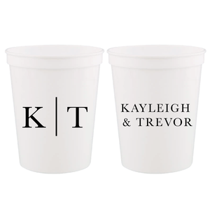 Modern Initials Wedding Stadium Cups