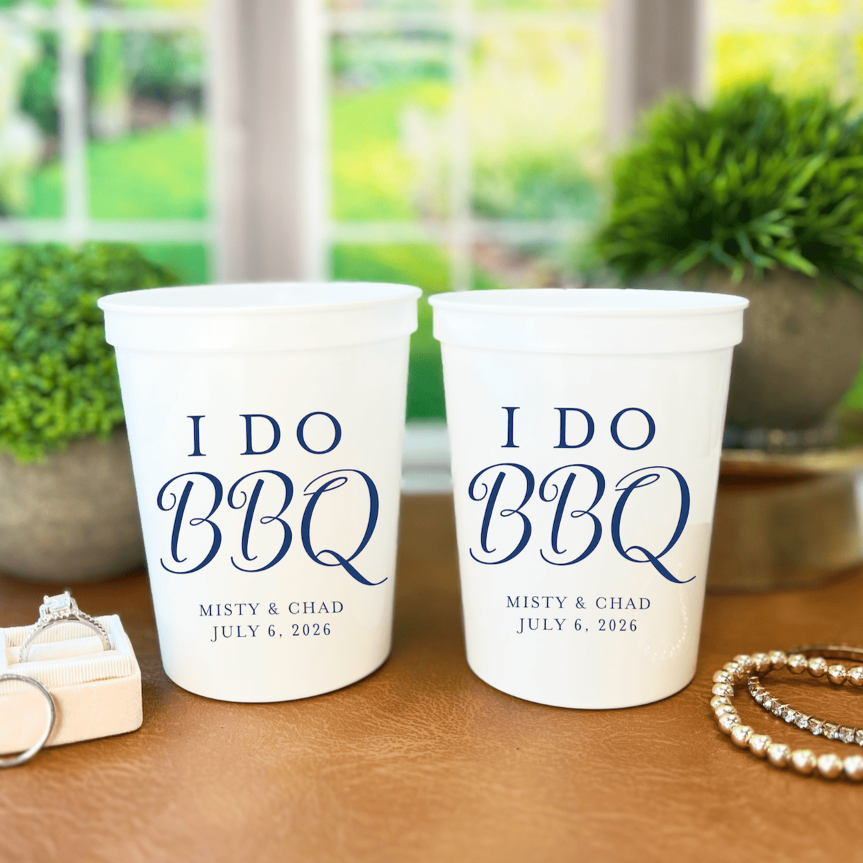 I Do BBQ Rehearsal Dinner Wedding Stadium Cups - Cup - Stadium