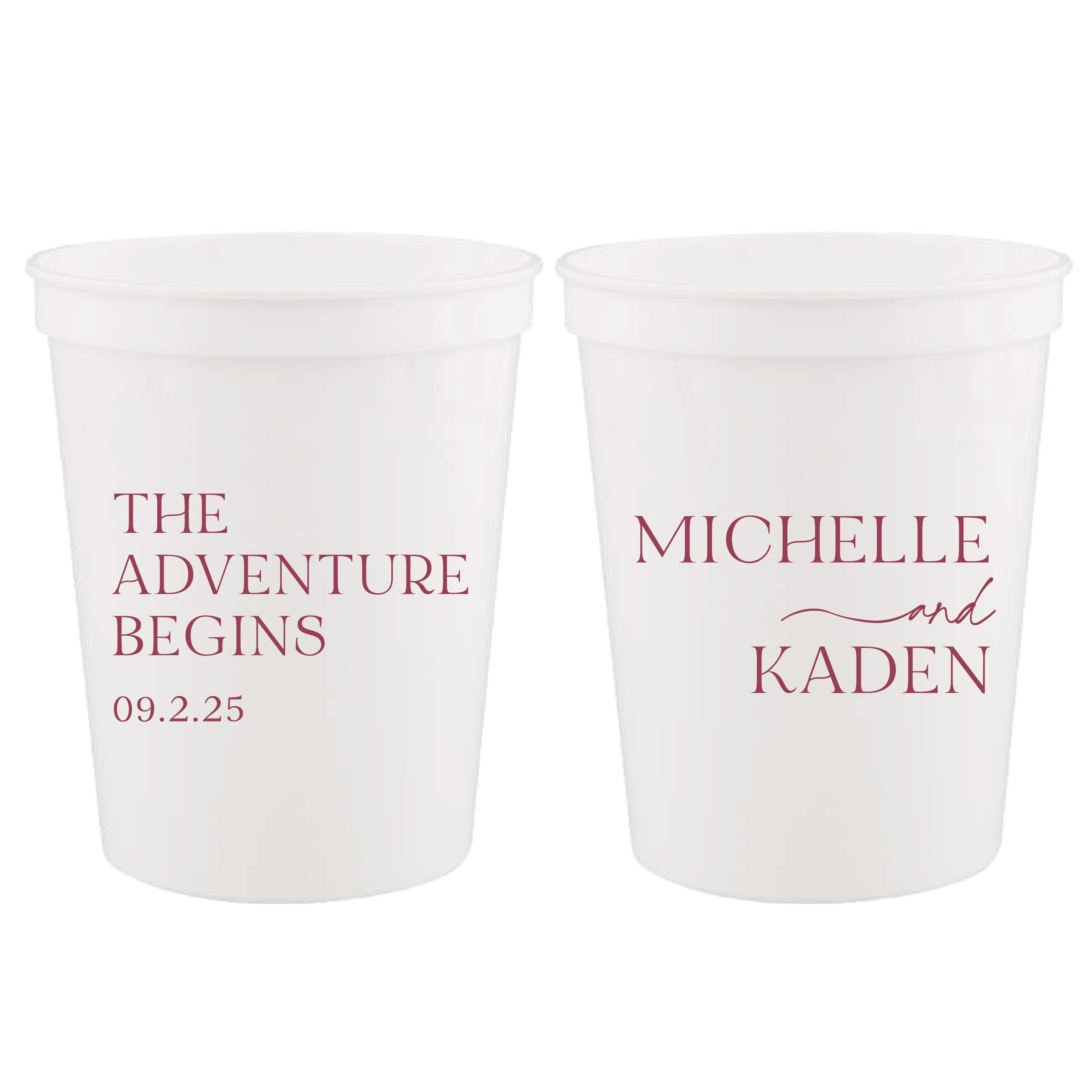 The Adventure Begin Wedding Stadium Cups - Simple - Cup - Stadium