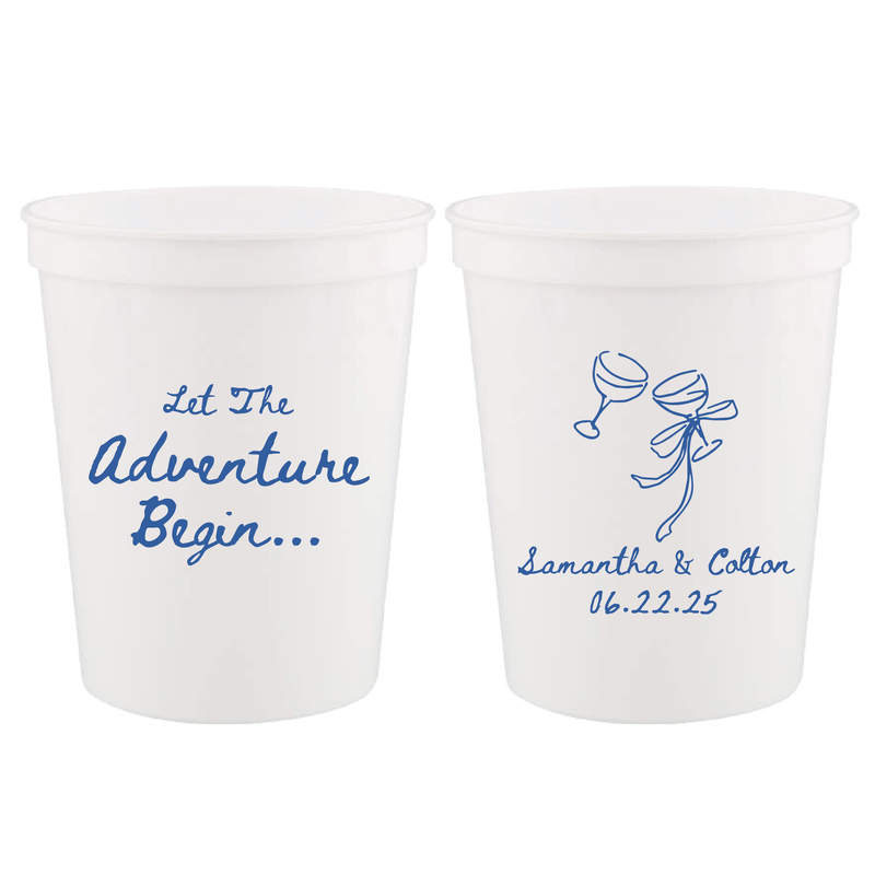 Let the Adventure Begin Wedding Stadium Cups - Cup - Stadium