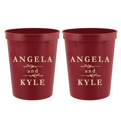 First Names Personalized Wedding Stadium Cups