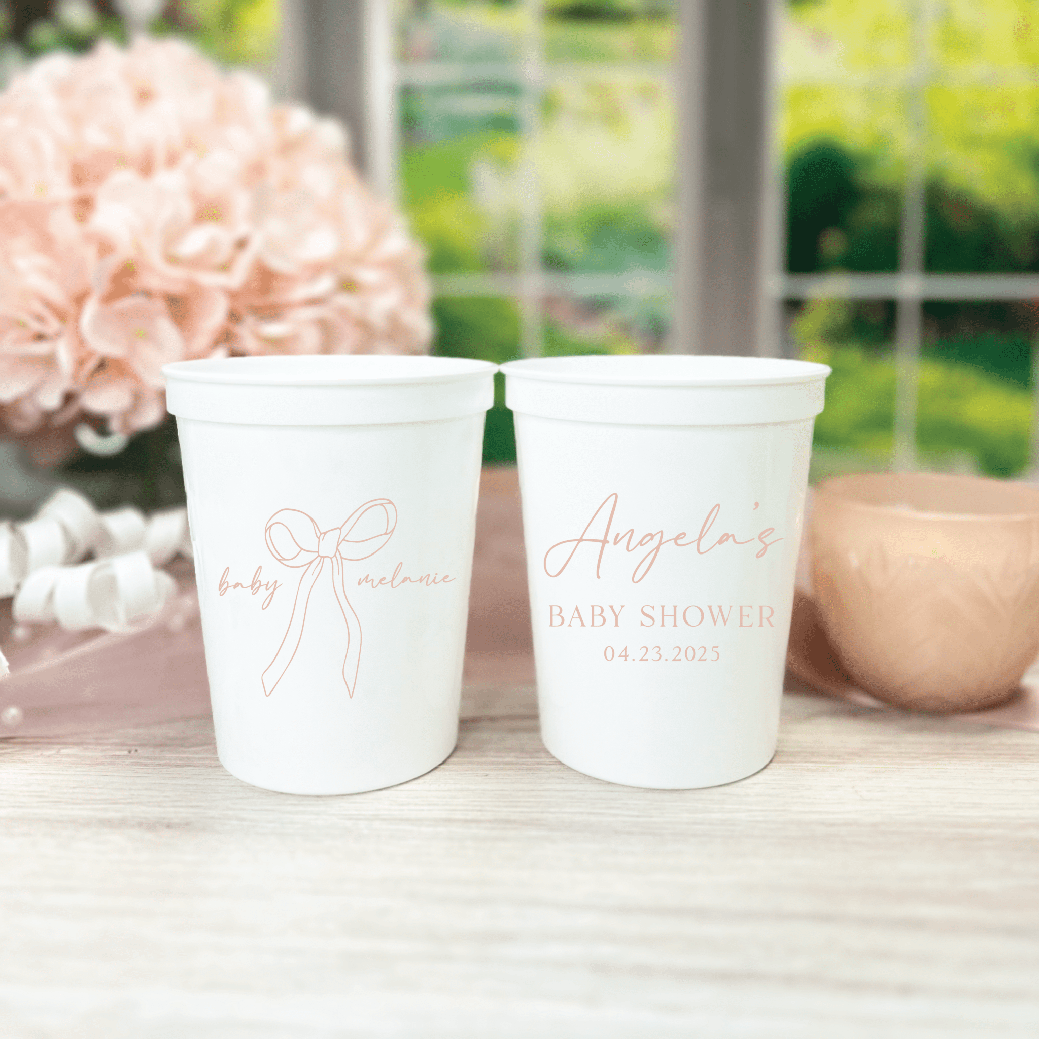 Elegant Bow Baby Shower Stadium Cups - Cup - Stadium