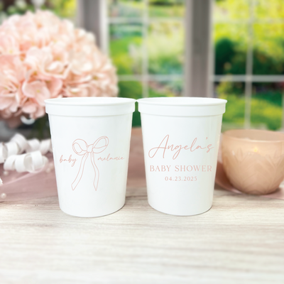 Elegant Bow Baby Shower Stadium Cups