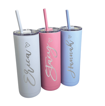 Personalized First Name With Heart Skinny Tumbler