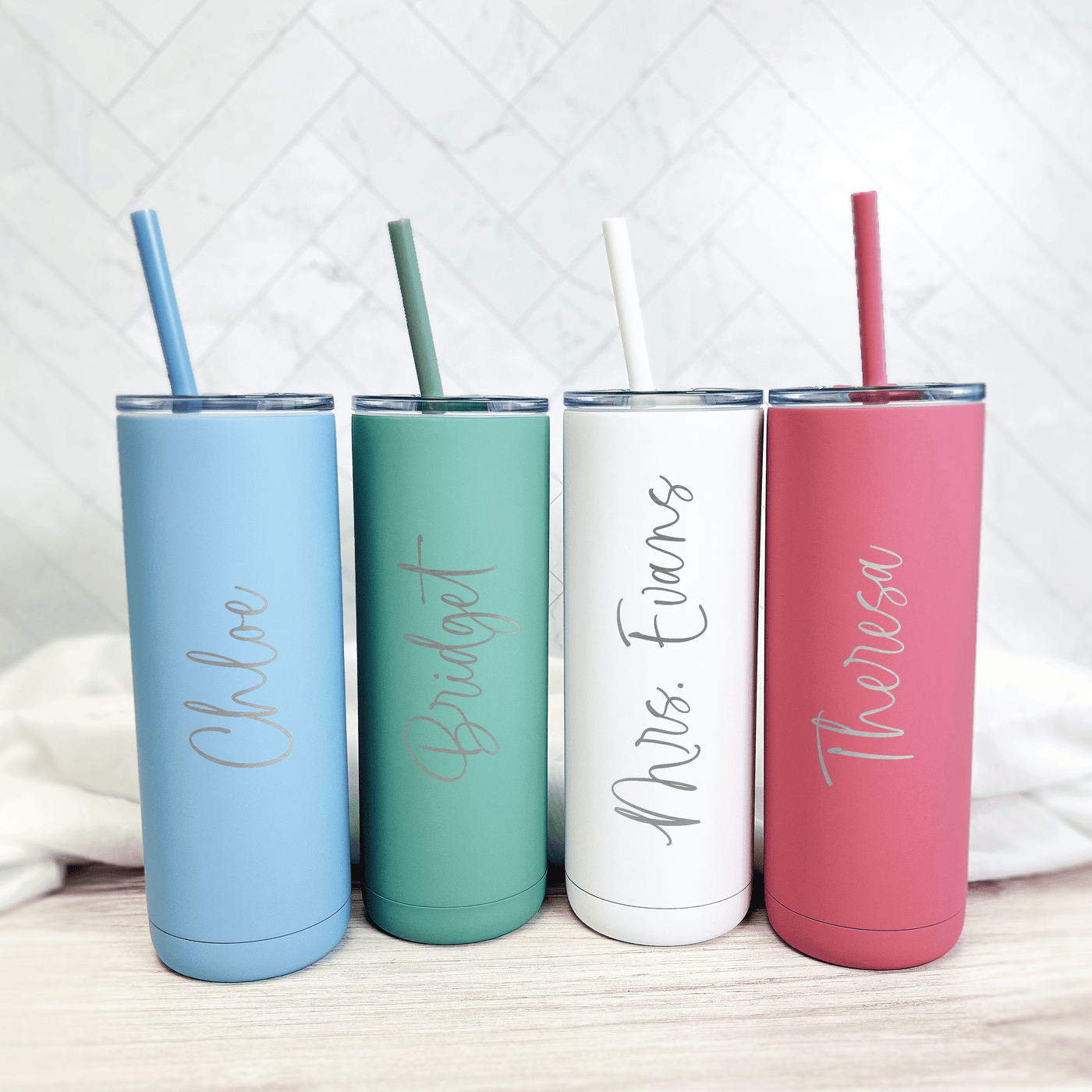 Personalized First Name Skinny Tumblers