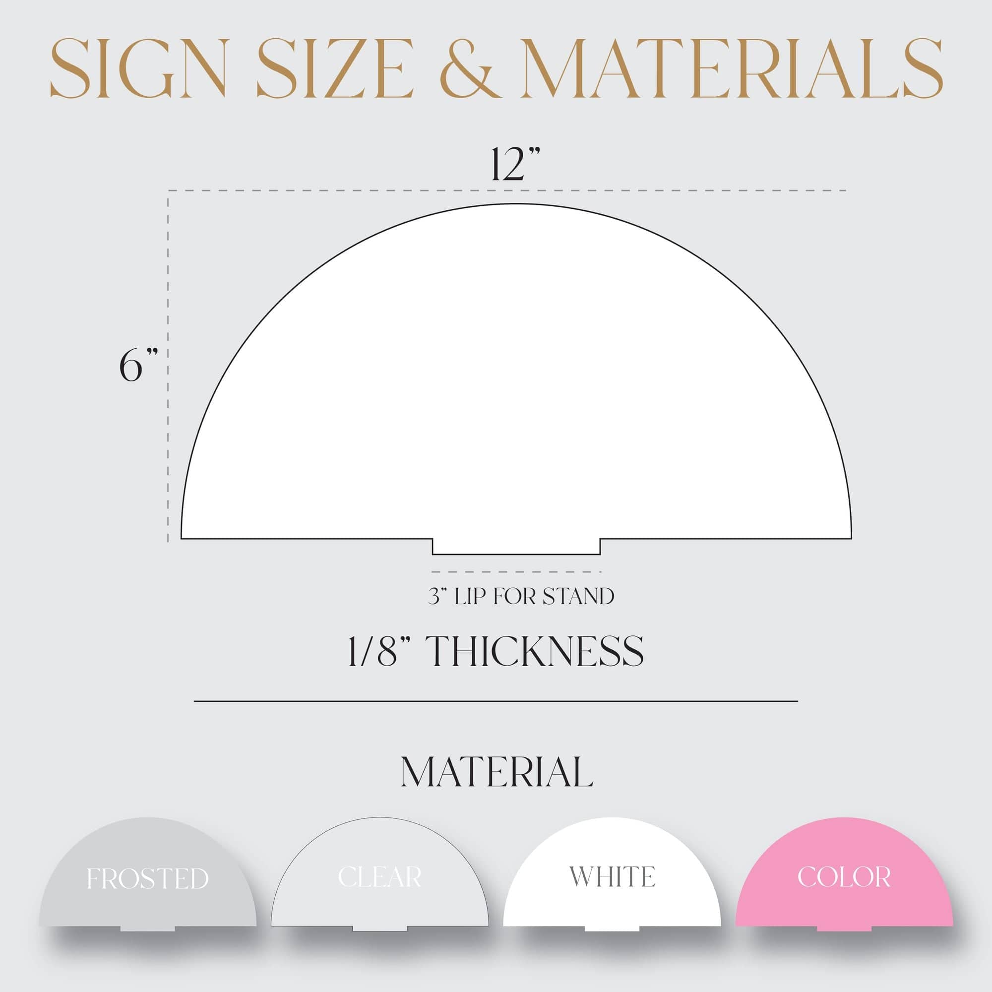 Sweetheart Sign Sizes - Rubi and Lib