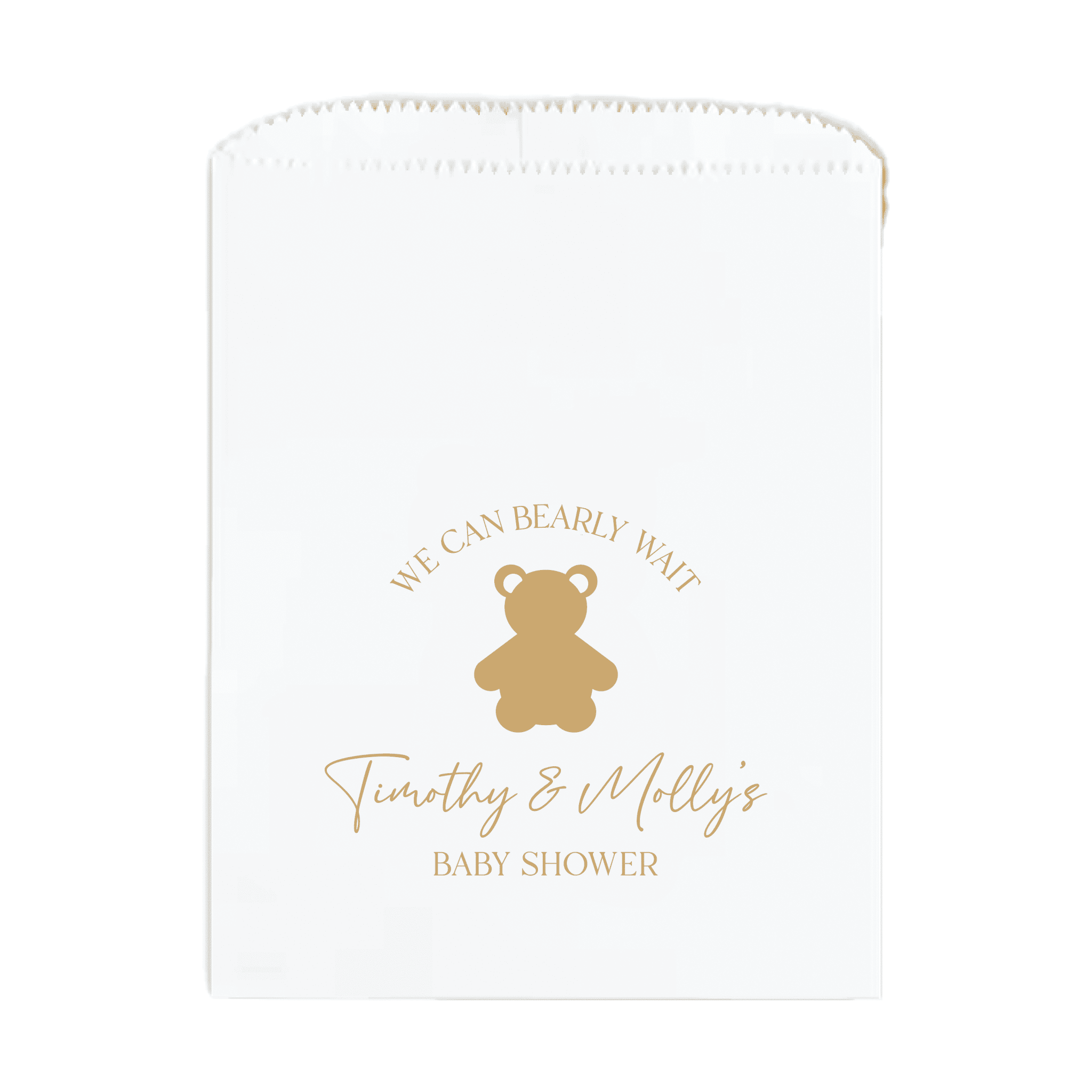 We Can Bearly Wait Baby Shower Favor Treat Bags - Treat Bag - Full Color