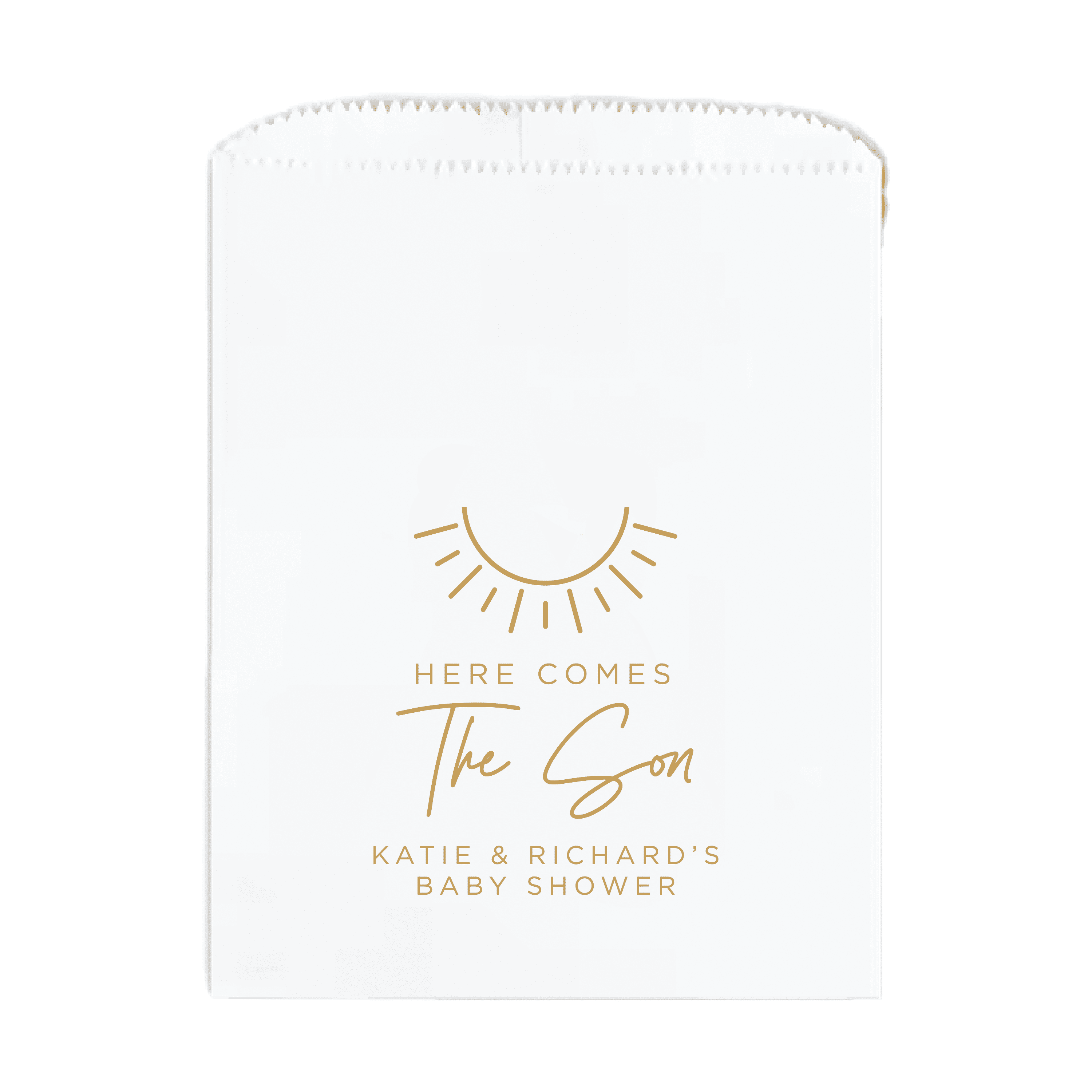 Here Comes The Son Baby Shower Favor Treat Bags - Treat Bag - Full Color