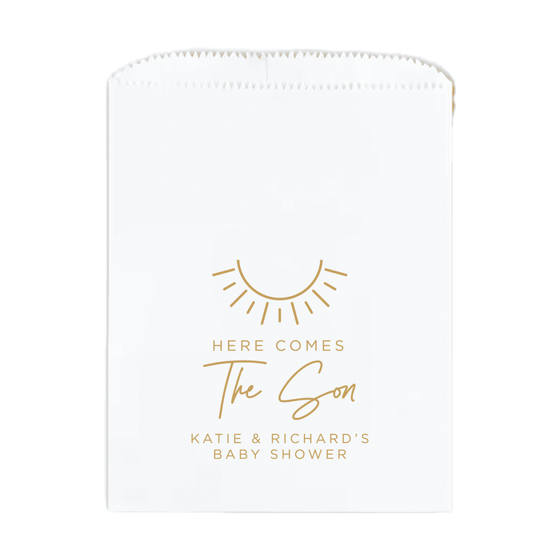 Here Comes The Son Baby Shower Favor Treat Bags - Treat Bag - Full Color