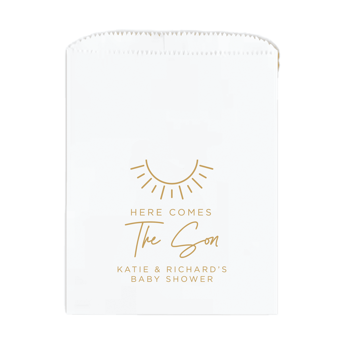 Here Comes The Son Baby Shower Favor Treat Bags - Treat Bag - Full Color