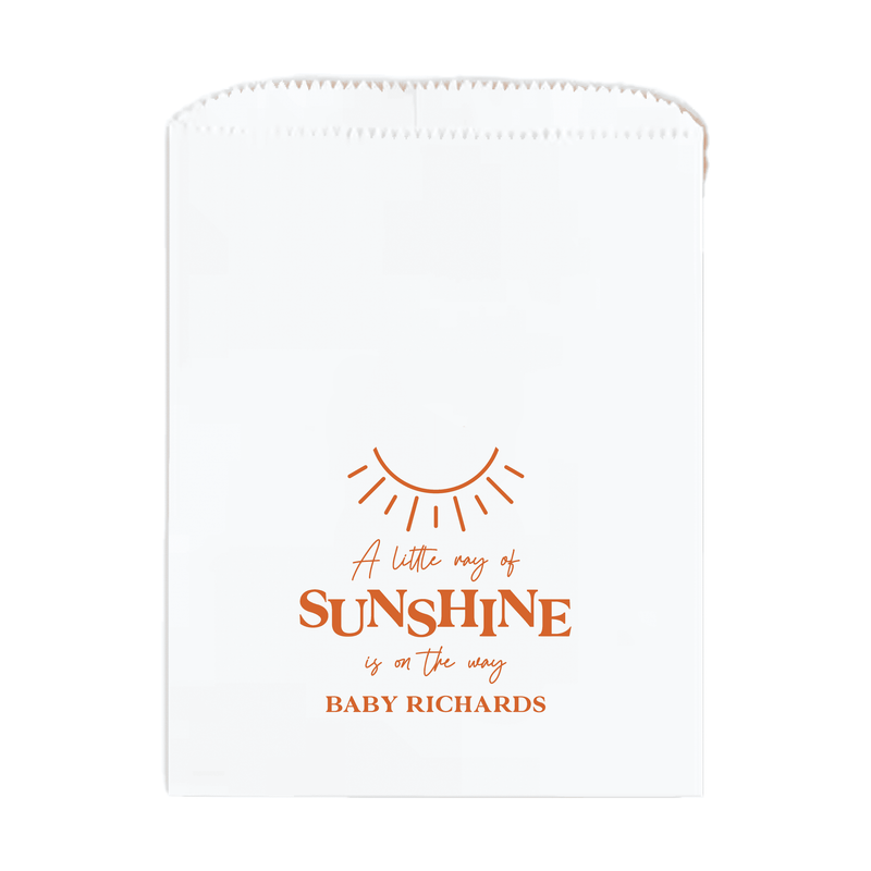 Little Ray of Sunshine Baby Shower Favor Treat Bags - Treat Bag - Full Color