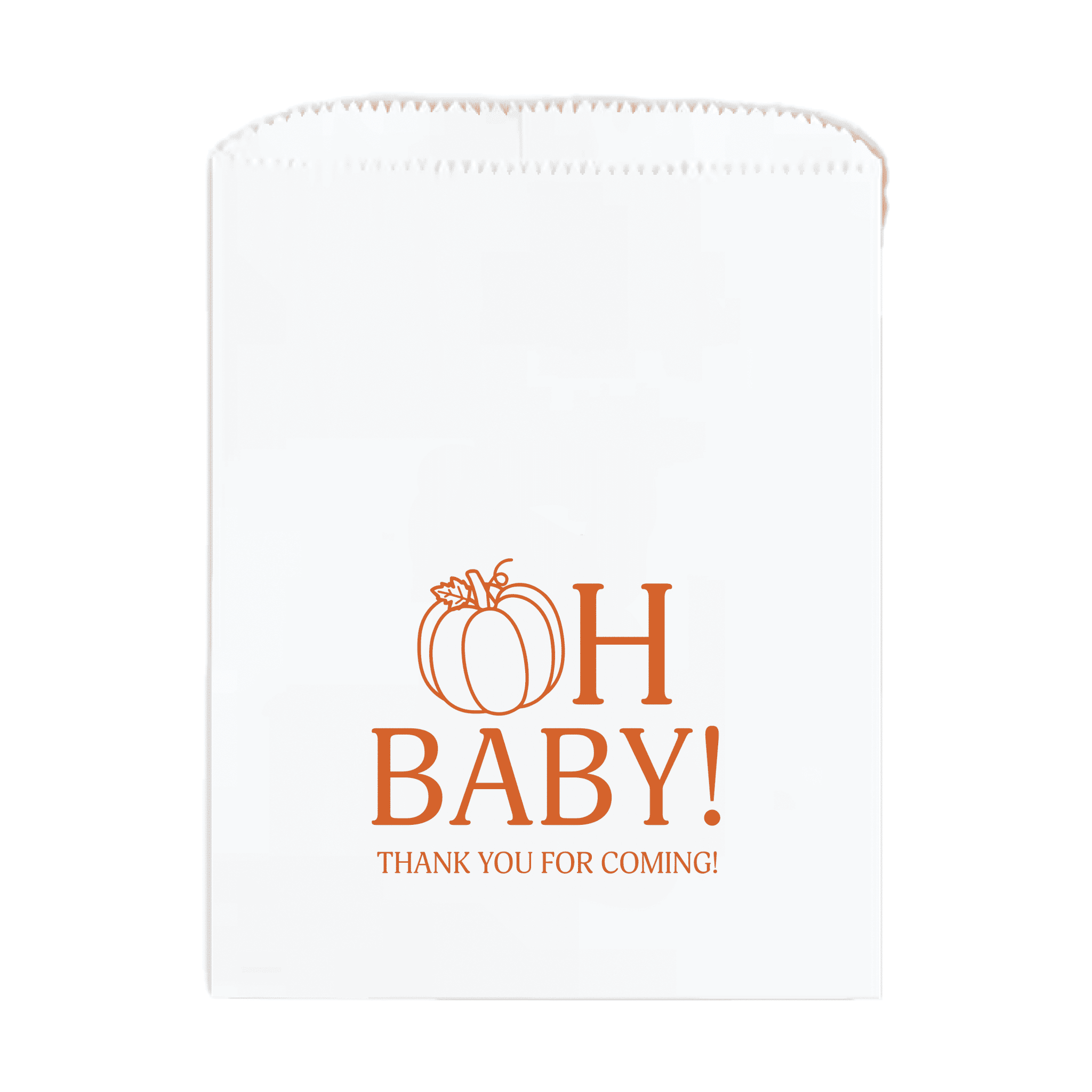 Fall Oh Baby Pumpkin Favor Treat Bags - Treat Bag - Full Color