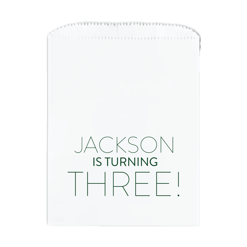 Bold Number Birthday Party Favor Treat Bags