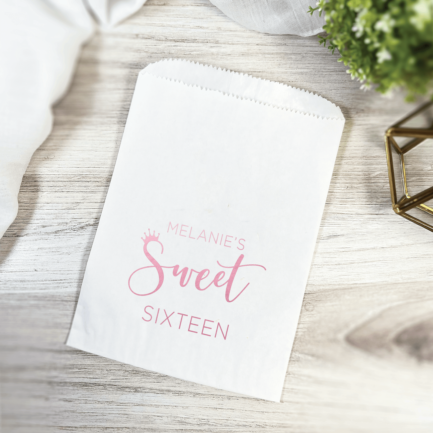 Royal Sweet Sixteen Birthday Favor Treat Bags