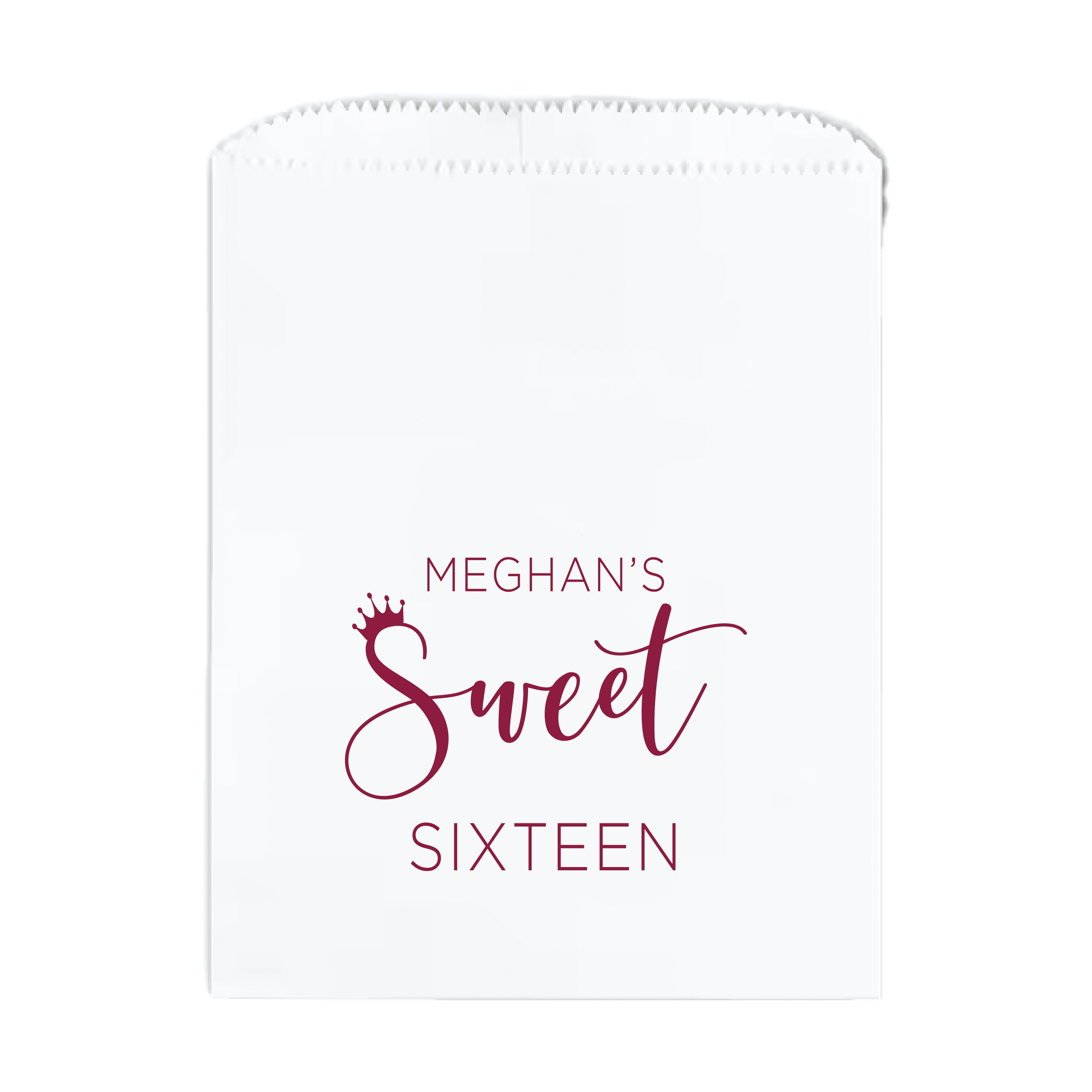 Royal Sweet Sixteen Birthday Favor Treat Bags