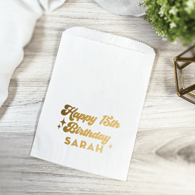 Retro Teen Birthday Bash Favor Treat Bags