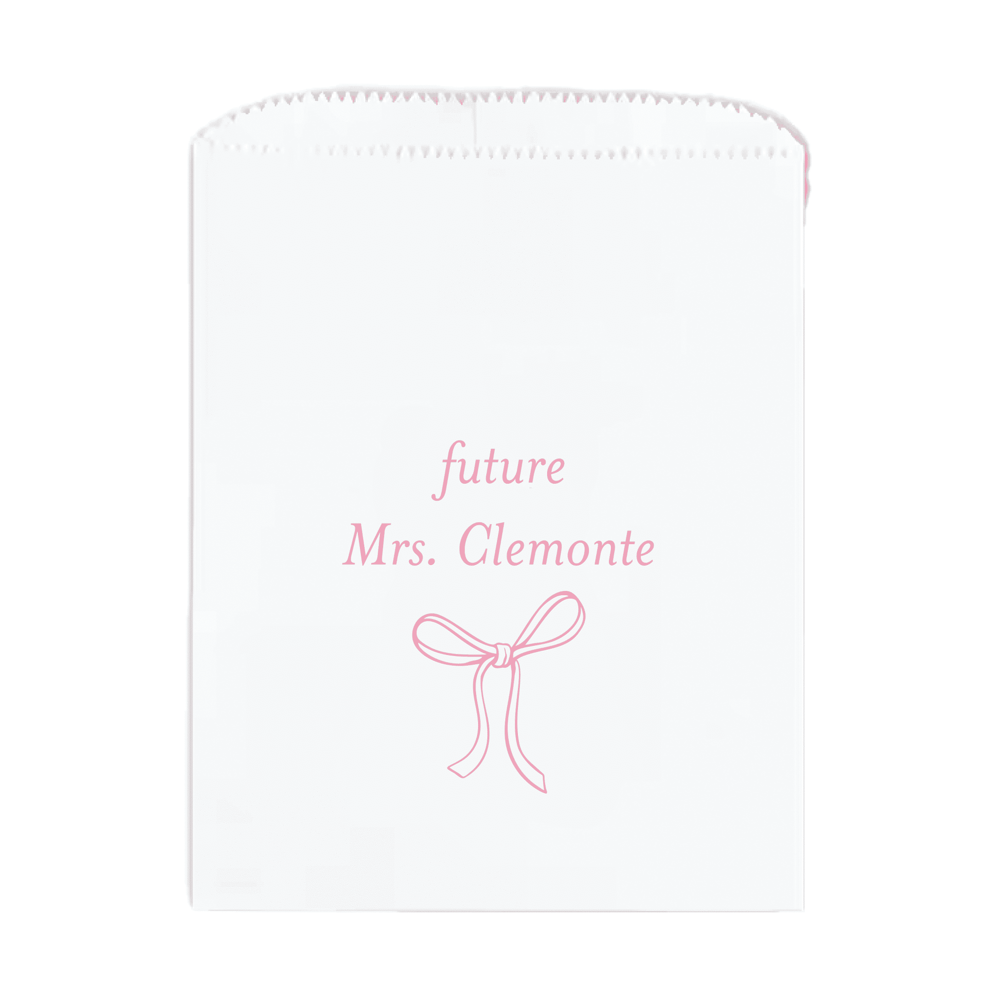 Elegant Bow Personalized Bridal Shower Favor Treat Bag - Treat Bag - Full Color