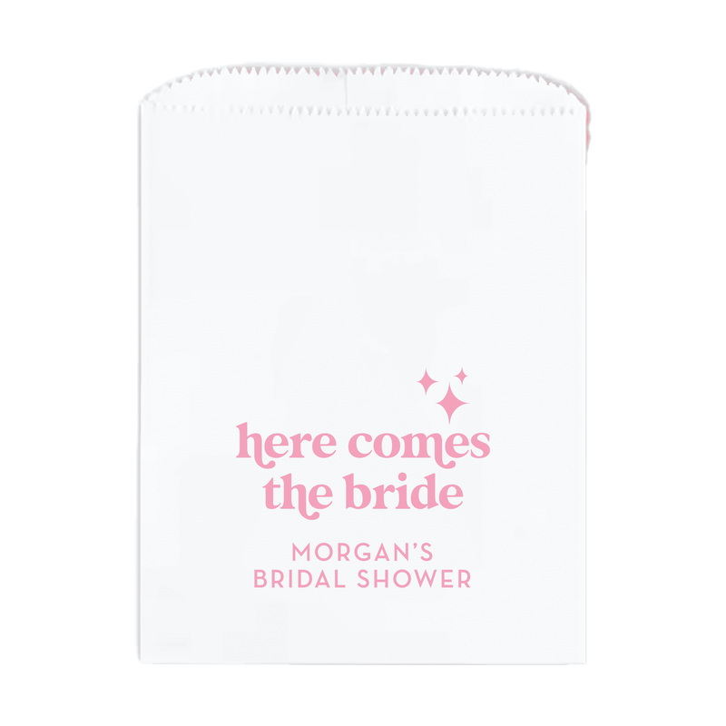 Here Comes the Bride Personalized Favor Treat Bag - Treat Bag - Full Color