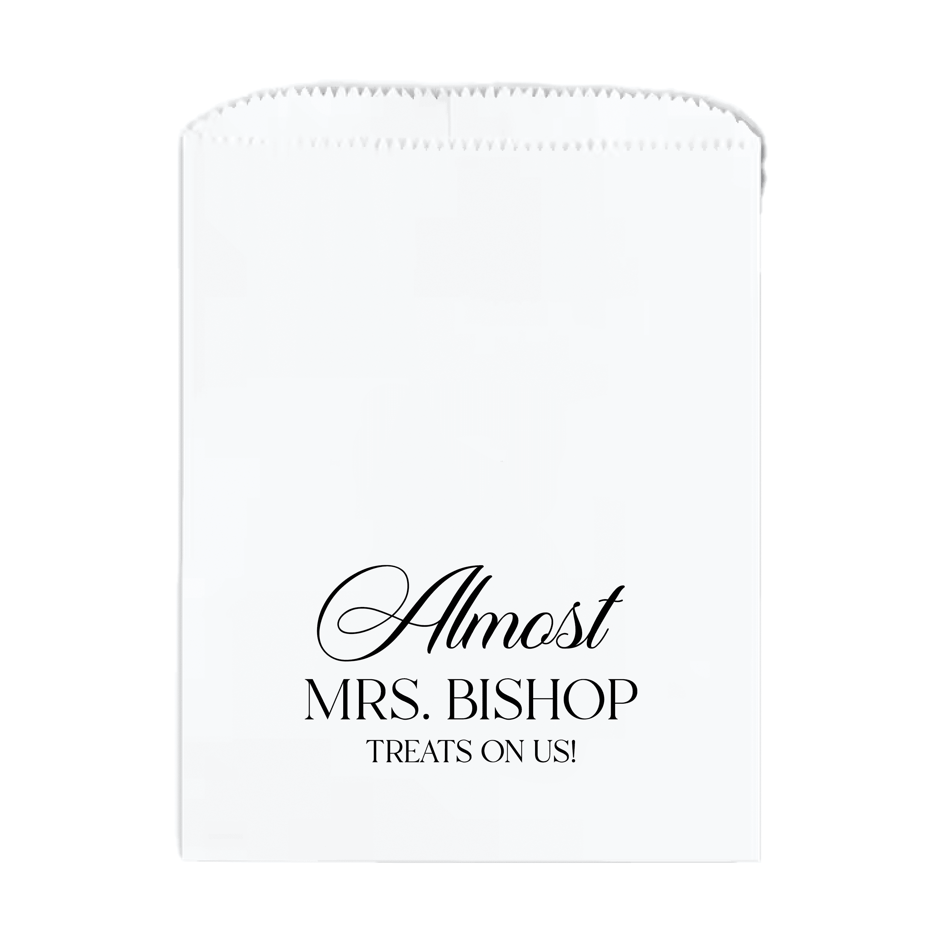 Elegant Almost Mrs Personalized Favor Treat Bag - Treat Bag - Full Color