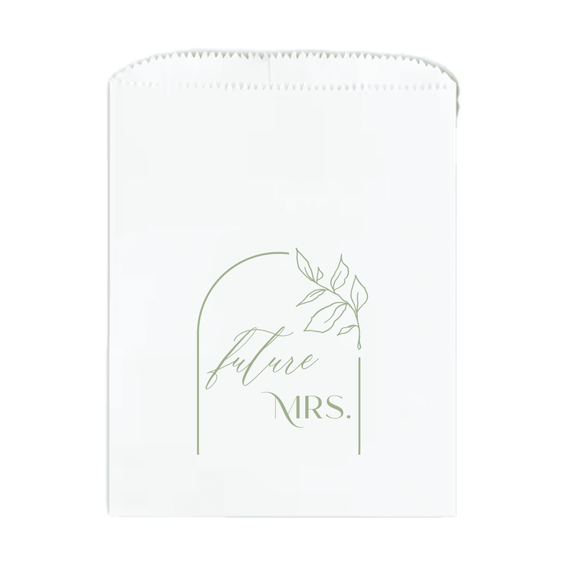 Future Mrs Floral Arch Personalized Favor Treat Bag - Treat Bag - Full Color