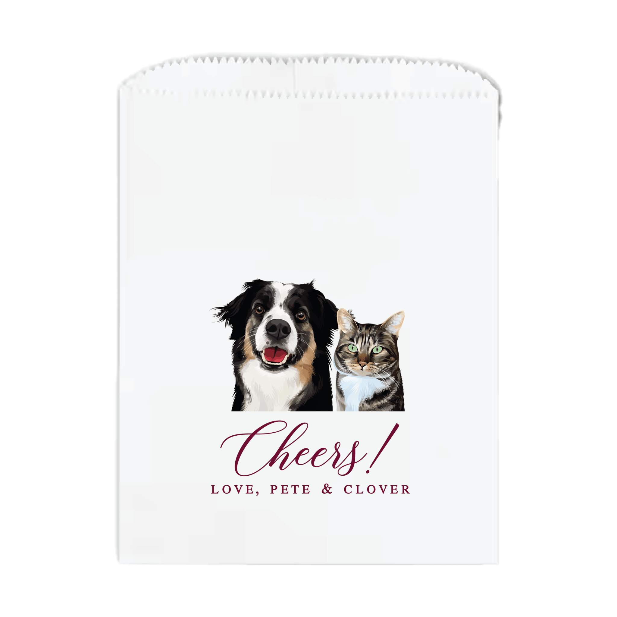 Cheers! Full Color Pet Wedding Treat Bags - Treat Bag - Custom Full Color