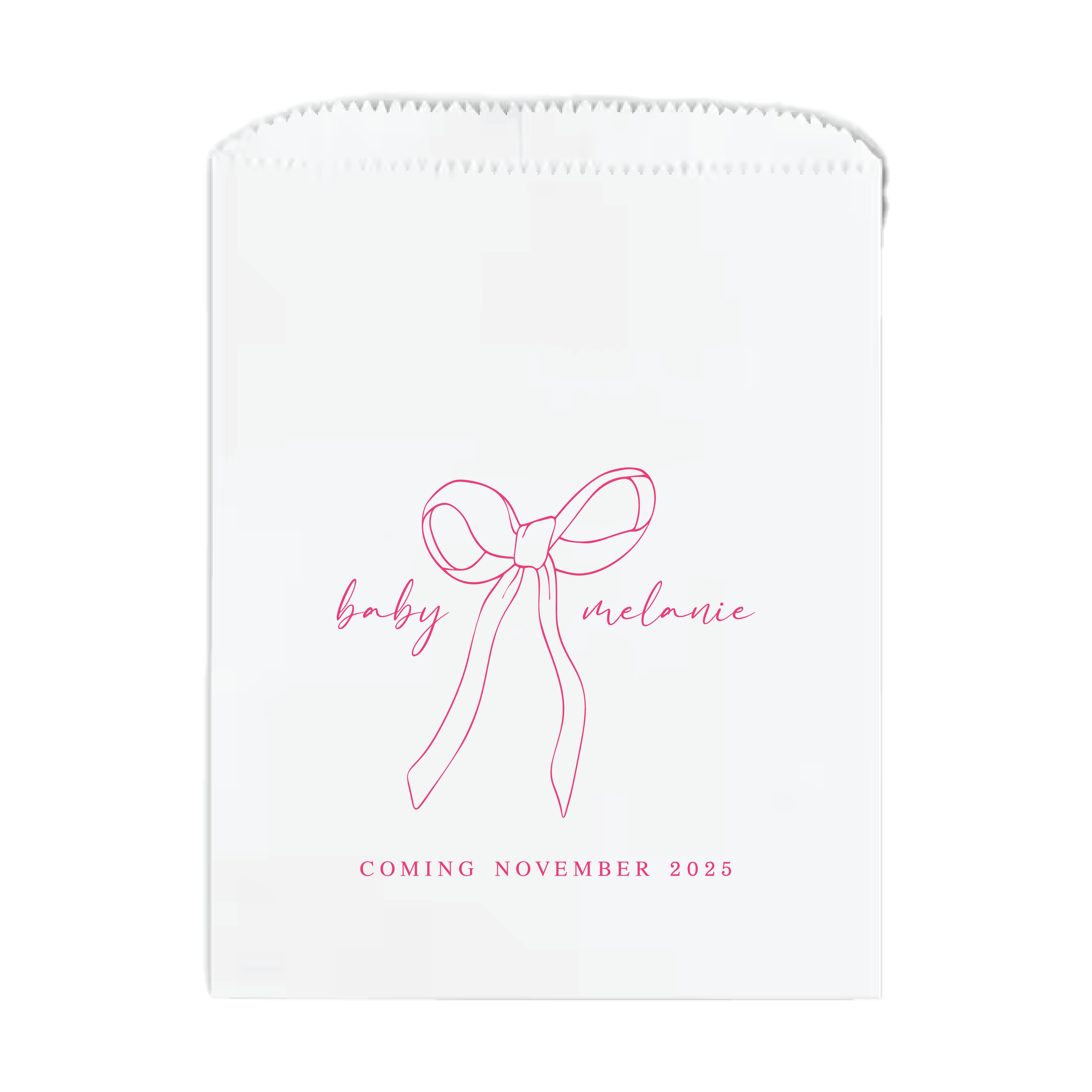 Elegant Bow Baby Shower Favor Treat Bags - Treat Bag - Full Color