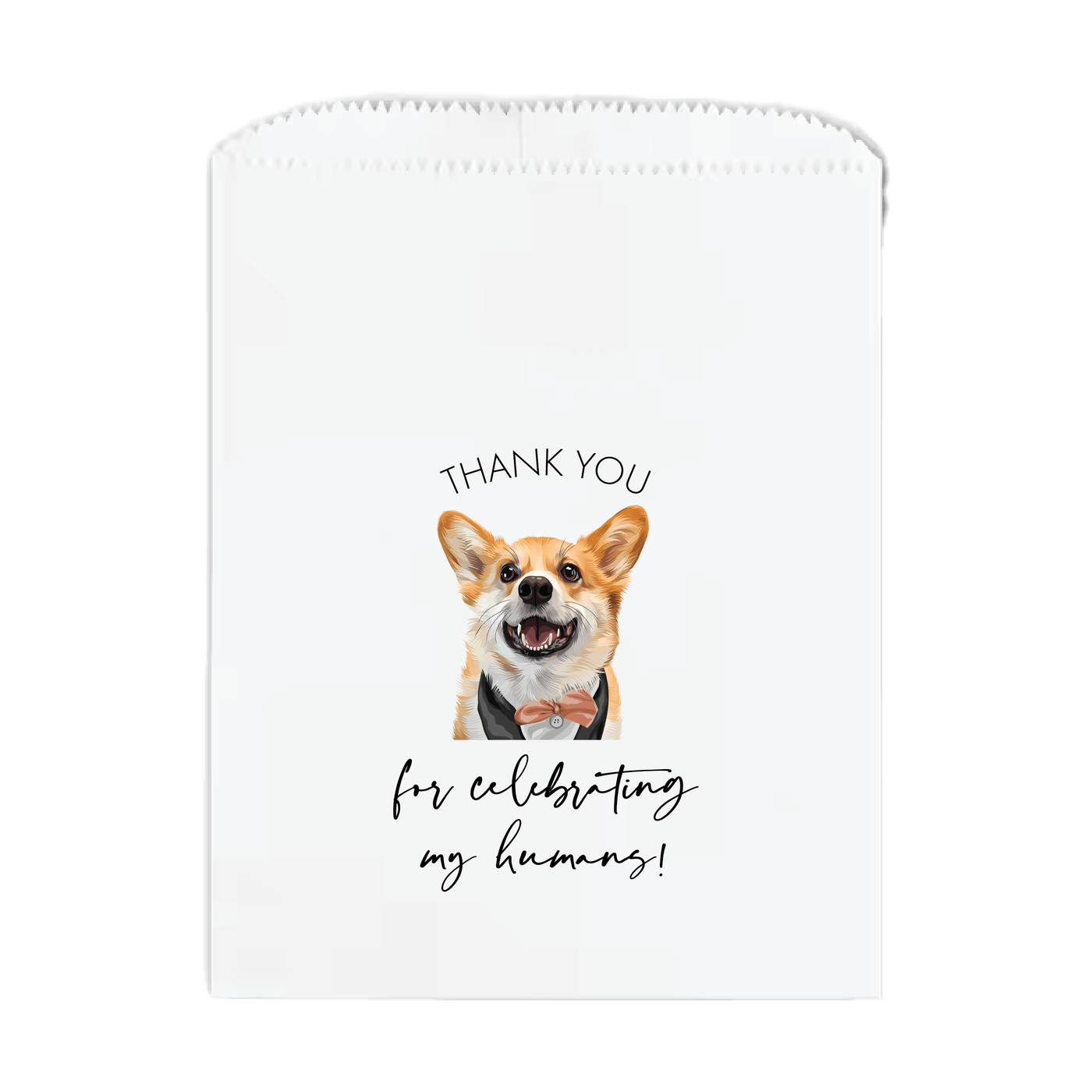 Thank You For Celebrating Full Color Pet Wedding Treat Bags